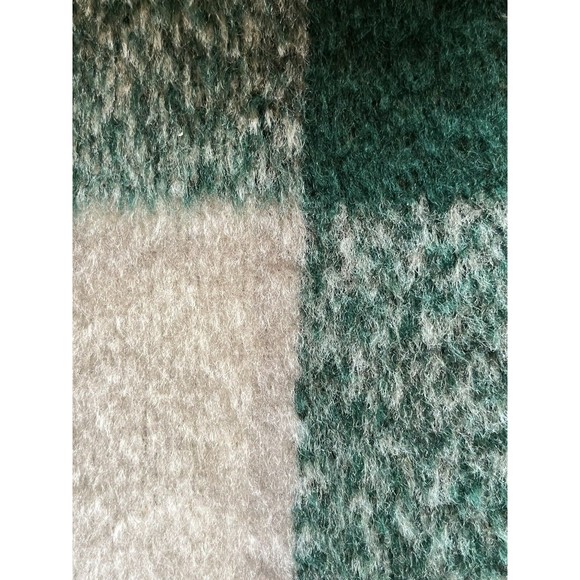 Avec Les Filles sz M green white plaid button up long sleeve Shacket Shirt - Picture 10 of 10